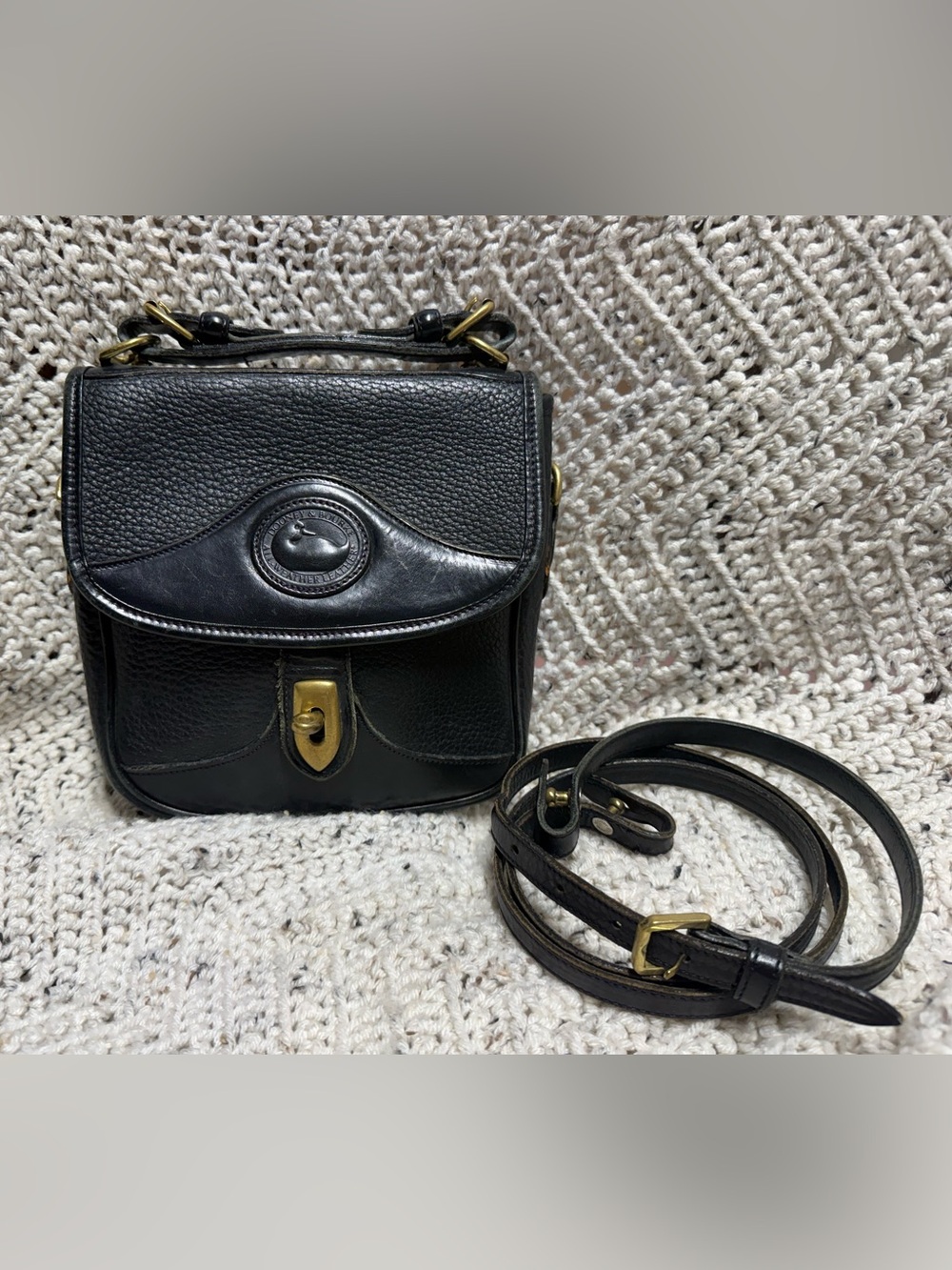 Vintage Dooney & Bourke Black Square Carrier